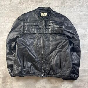 Neusteters Leather Bomber Jacket Women 13/14 Black Vintage 90s Pleated